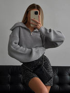 Half Zip Knit Sweater | Ribbed Cashmere Blend Pullover
