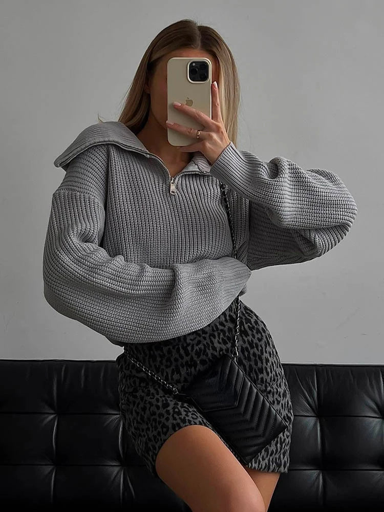 Half Zip Knit Sweater | Ribbed Cashmere Blend Pullover