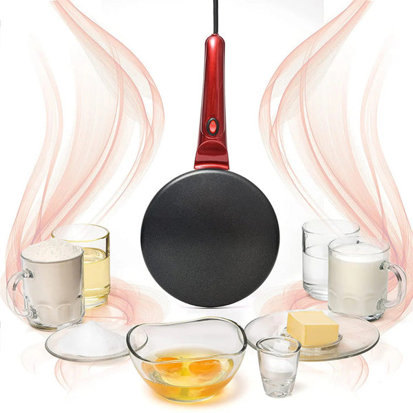Electric Crepe Maker | Non-Stick 20cm Pancake Pan with Temperature Control