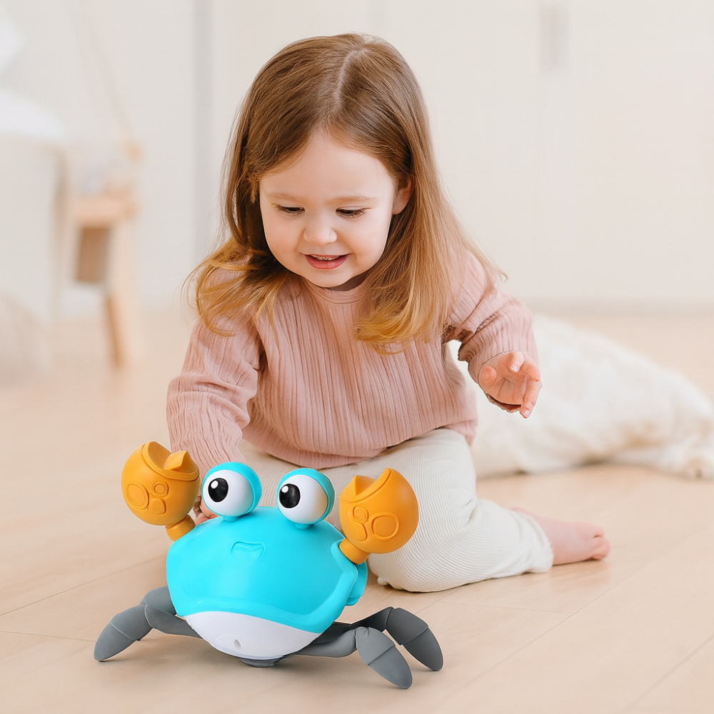Interactive Crawling Crab Toy | Musical Baby Development Toy with LED Lights