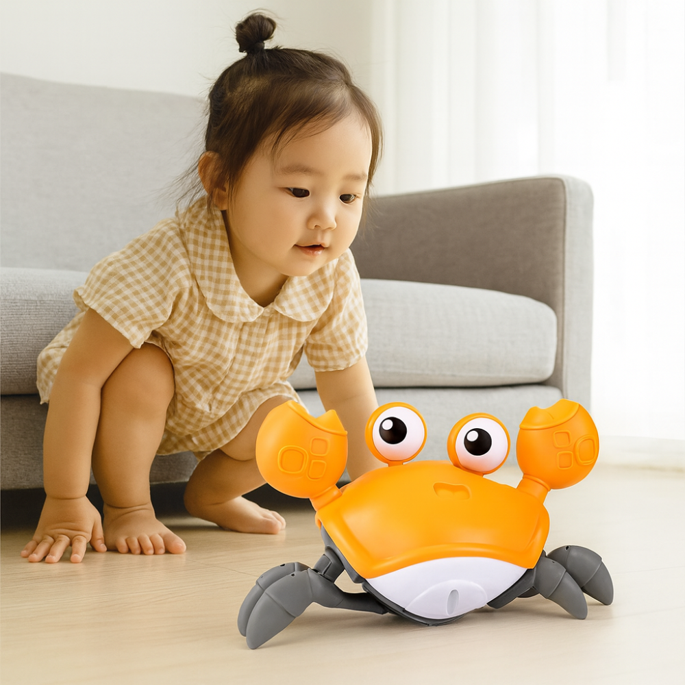 Interactive Crawling Crab Toy | Musical Baby Development Toy with LED Lights