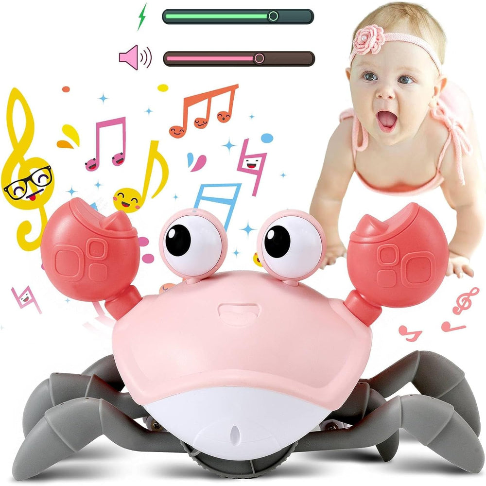 Interactive Crawling Crab Toy | Musical Baby Development Toy with LED Lights