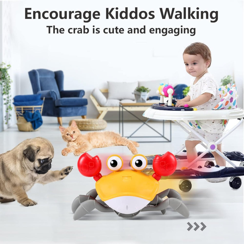 Interactive Crawling Crab Toy | Musical Baby Development Toy with LED Lights
