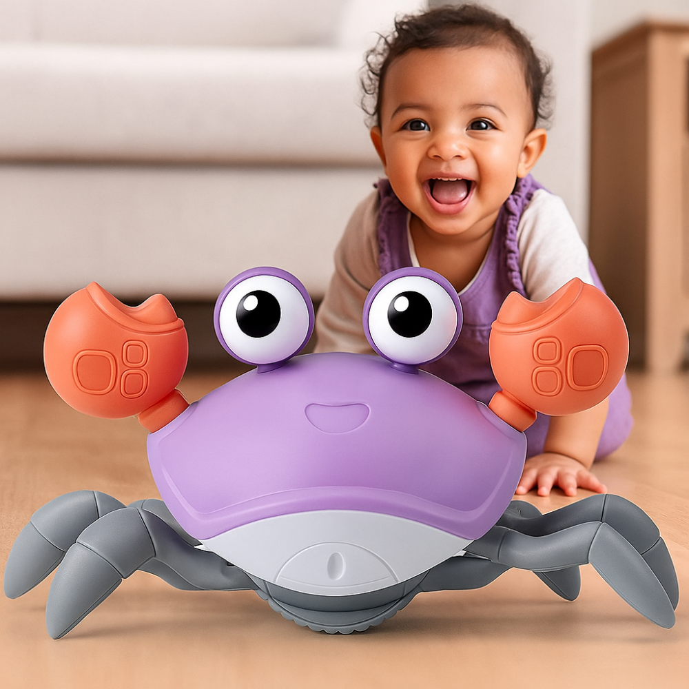 Interactive Crawling Crab Toy | Musical Baby Development Toy with LED Lights