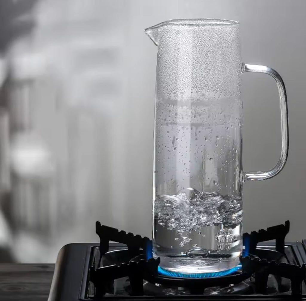 Glass Water Pitcher | Bamboo Lid Heat Resistant Jug