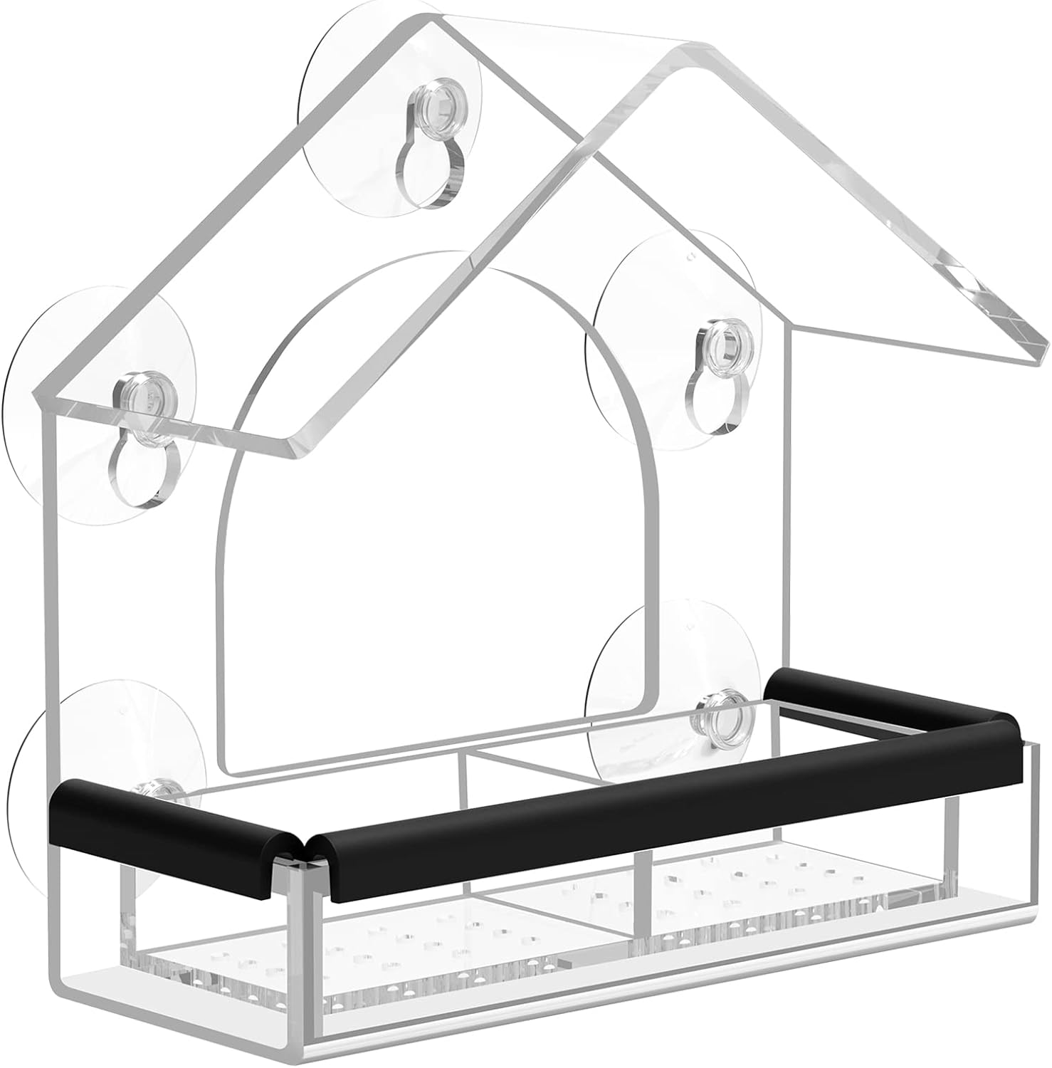 Acrylic Window Bird Feeder | Transparent House Design with Suction Cups