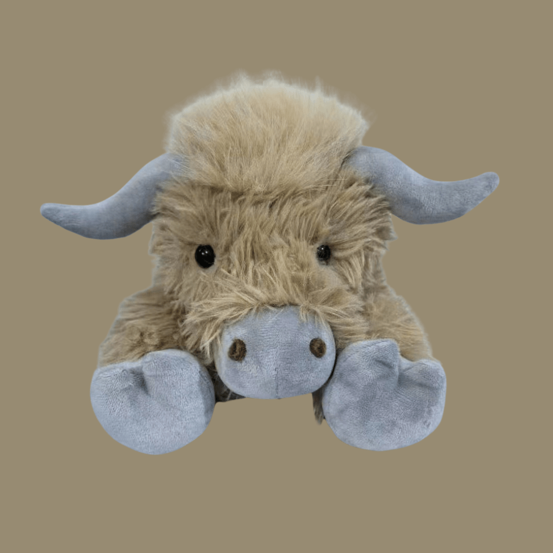 Highland Cow Plush Toy | Soft Brown Fluffy Farm Animal