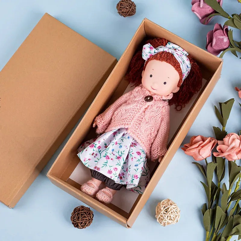 Plush Dress Up Doll | Soft Vinyl Face with Knitted Outfit