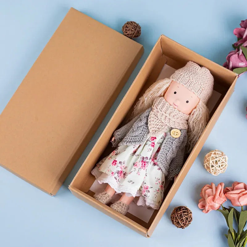 Plush Dress Up Doll | Soft Vinyl Face with Knitted Outfit