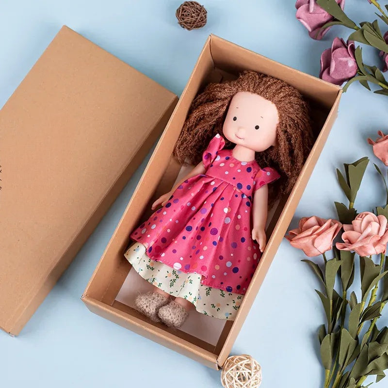 Plush Dress Up Doll | Soft Vinyl Face with Knitted Outfit