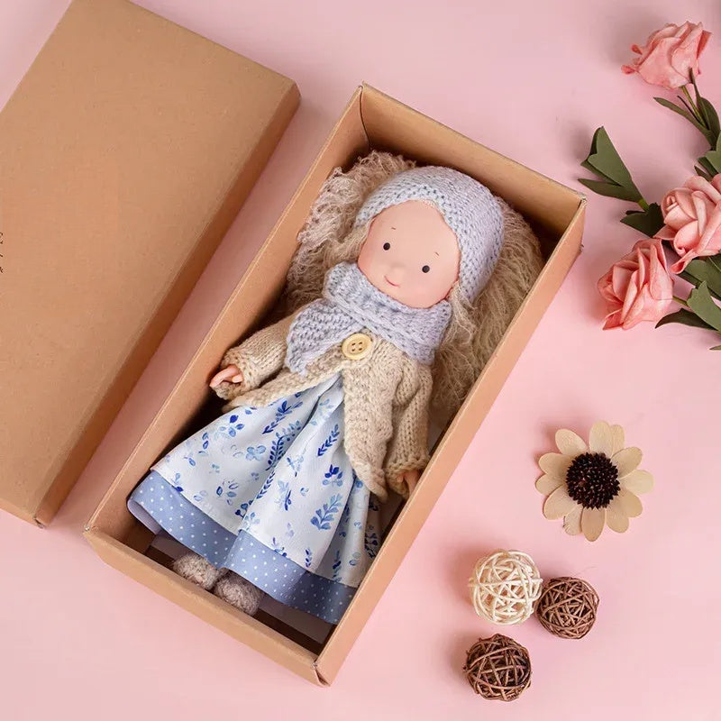 Plush Dress Up Doll | Soft Vinyl Face with Knitted Outfit