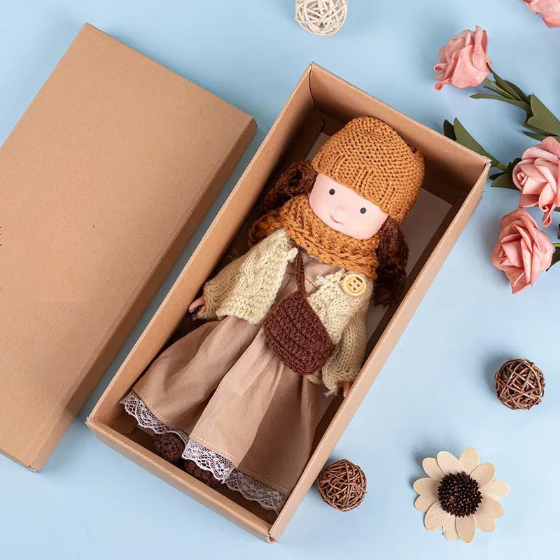 Plush Dress Up Doll | Soft Vinyl Face with Knitted Outfit