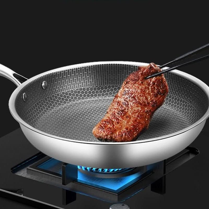 Stainless Steel Frying Pan | Non-Stick Coating with Honeycomb Texture