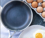 Stainless Steel Frying Pan | Non-Stick Coating with Honeycomb Texture