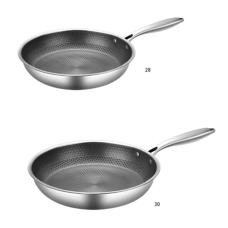 Stainless Steel Frying Pan | Non-Stick Coating with Honeycomb Texture