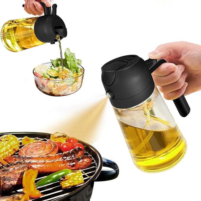 Oil Spray Bottle | 2-in-1 Glass Kitchen Dispenser