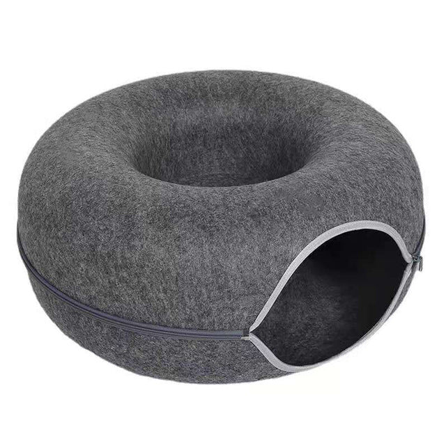 Round Pet Bed | Plush Donut Design With Anti-Slip Base