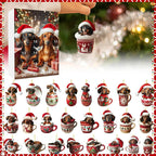 Dachshund Christmas Advent Calendar | 24-Day Holiday Countdown with Ornament Display