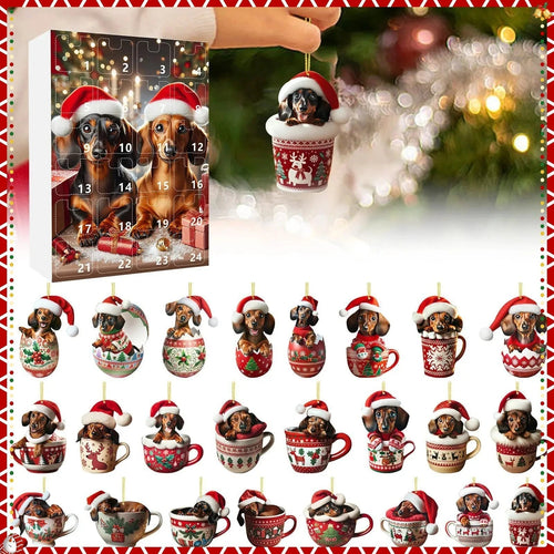 Dachshund Christmas Advent Calendar | Festive Holiday Countdown Display