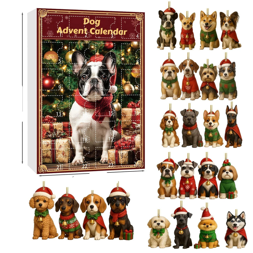 Dog Advent Calendar | 24 Miniature Christmas Ornaments