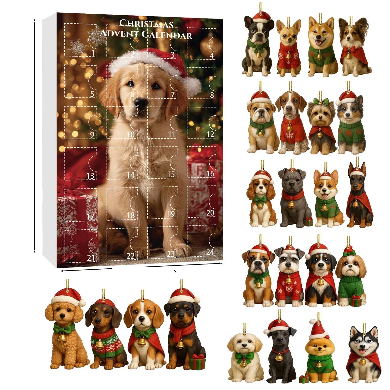 Christmas Dog Advent Calendar | 24 Festive Puppy Ornaments