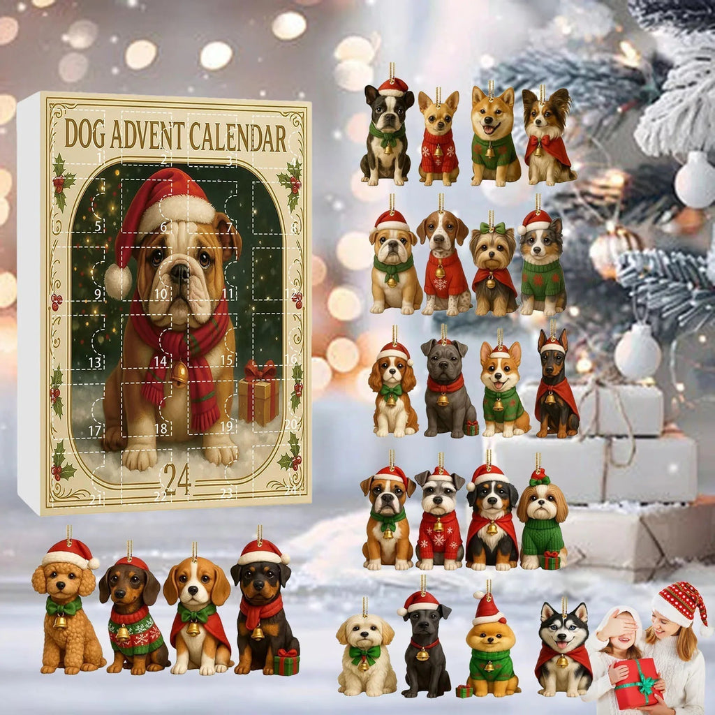 Dog Advent Calendar | 24 Miniature Christmas Ornaments