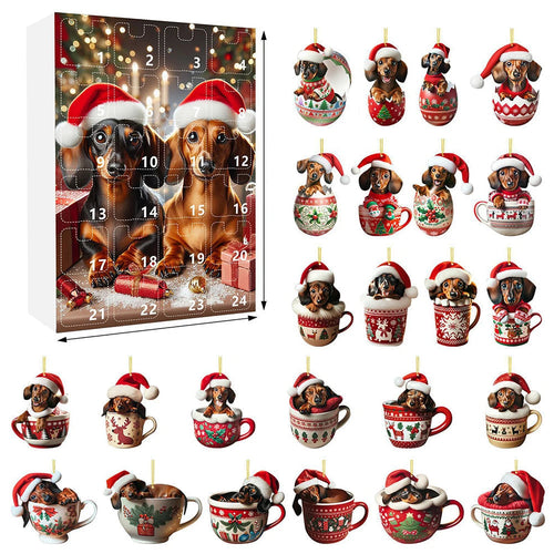 Dachshund Advent Calendar | 24-Day Christmas Countdown with Dog Ornaments