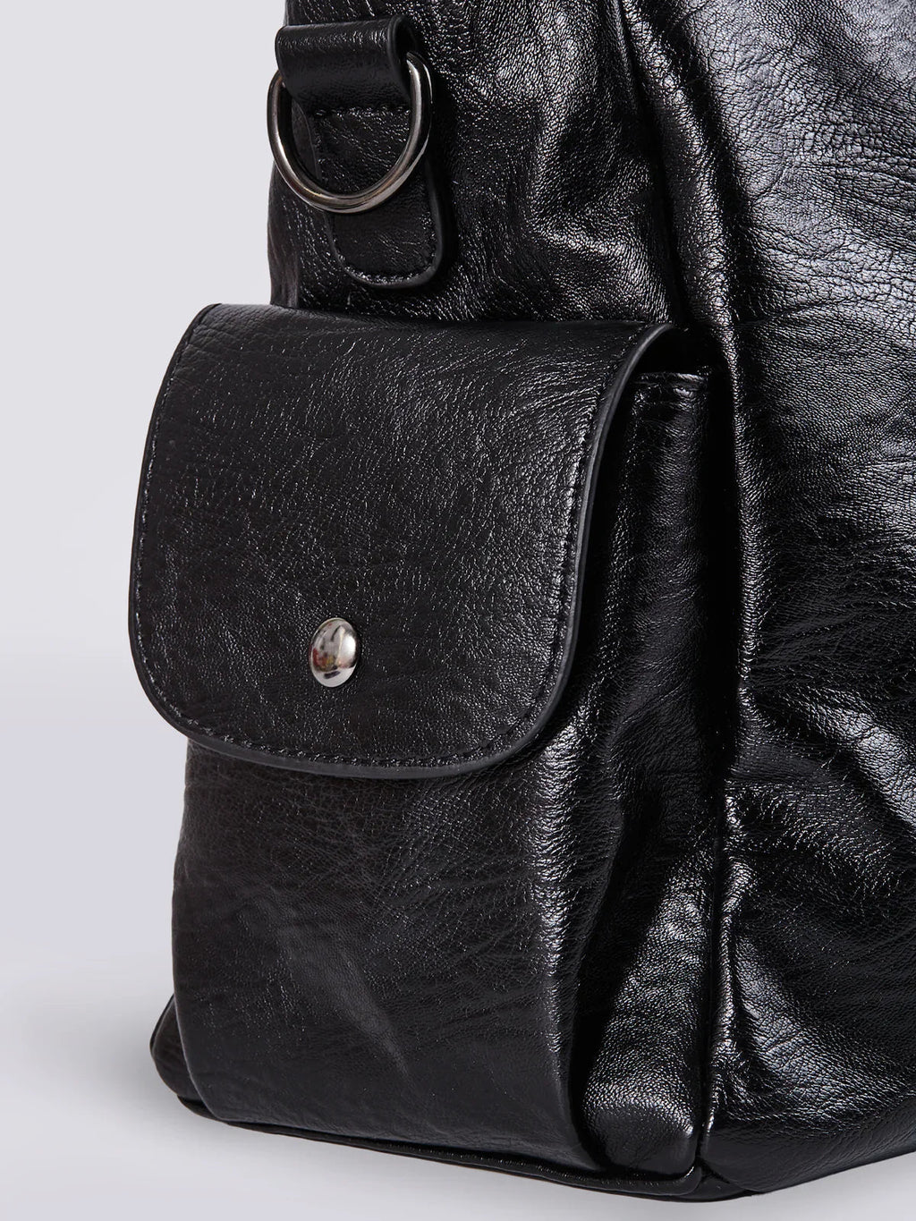 Vintage Leather Shoulder Bag | Cognac Brown with Zipper Details