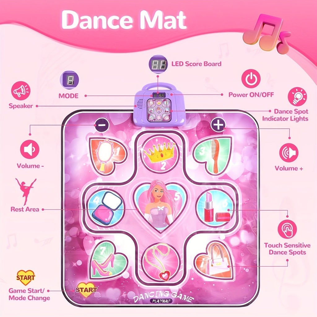 Interactive Dance Mat for Girls | Pink Musical Play Mat with Scoring Function