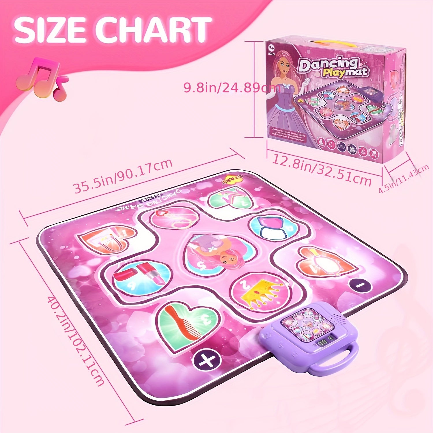 Interactive Dance Mat for Girls | Pink Musical Play Mat with Scoring Function