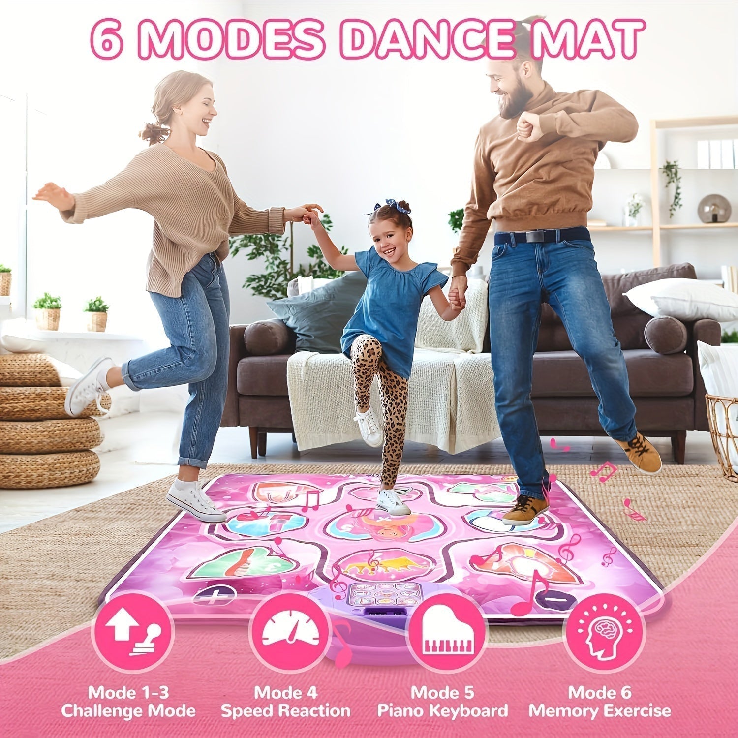 Interactive Dance Mat for Girls | Pink Musical Play Mat with Scoring Function