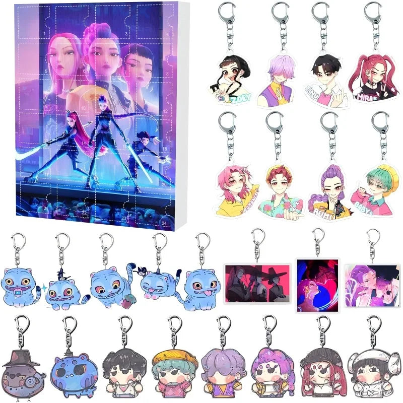 Anime Advent Calendar | 24 Character Keychains Dark Fantasy Theme
