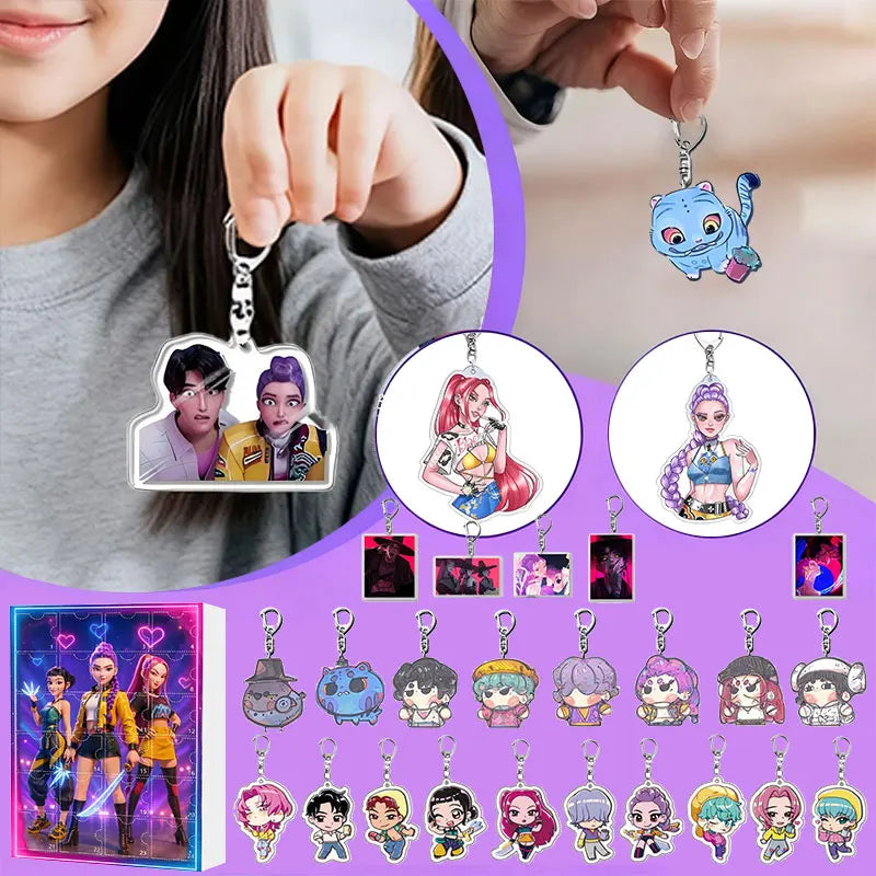 Anime Advent Calendar | 24 Character Keychains Dark Fantasy Theme