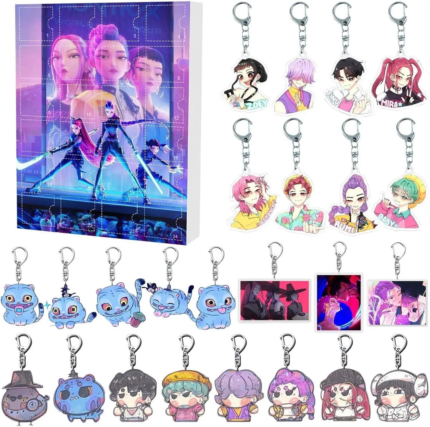 Anime Advent Calendar | 24 Character Keychains Dark Fantasy Theme
