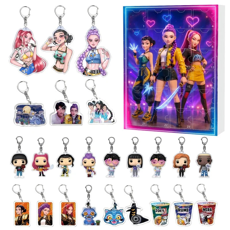 Anime Advent Calendar | 24 Character Keychains Dark Fantasy Theme