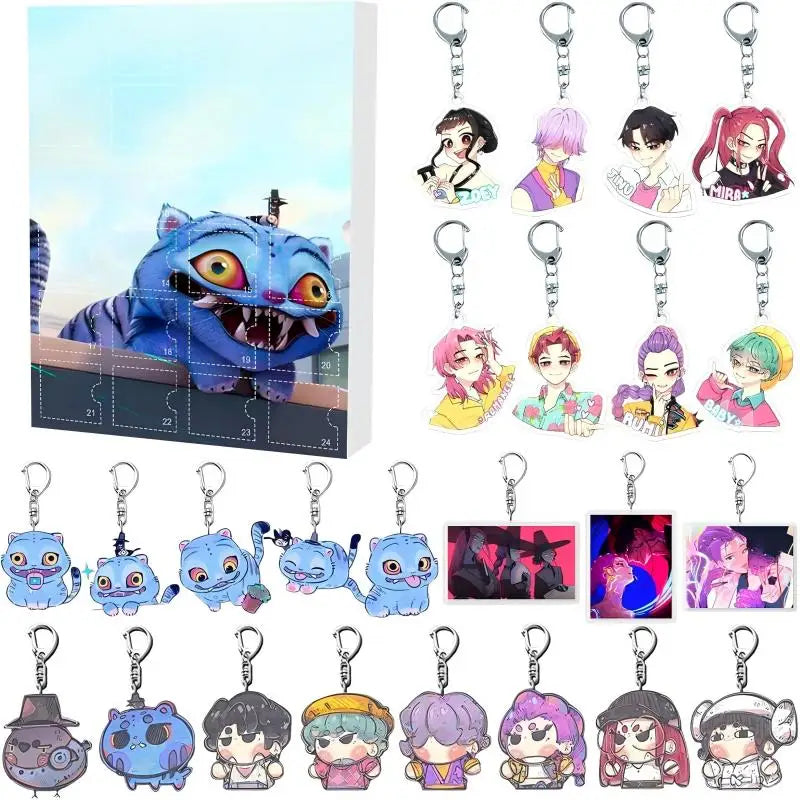 Anime Advent Calendar | 24 Character Keychains Dark Fantasy Theme
