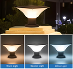 Solar Pillar Light | Modern Aluminum Post Light With 3-Color LED