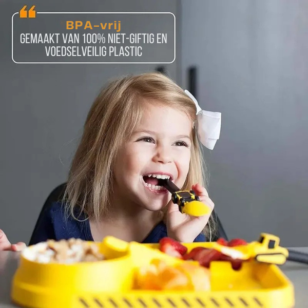 Construction Plate Set | Interactive Bulldozer Design for Kids