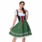 Traditional Dirndl Dress | Bavarian Green with Lace Trim