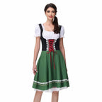 Traditional Dirndl Dress | Bavarian Green with Lace Trim