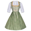 Traditional Dirndl Dress | Sage Green Brocade with Gold Trim