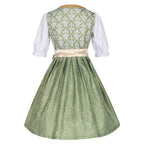 Traditional Dirndl Dress | Sage Green Brocade with Gold Trim