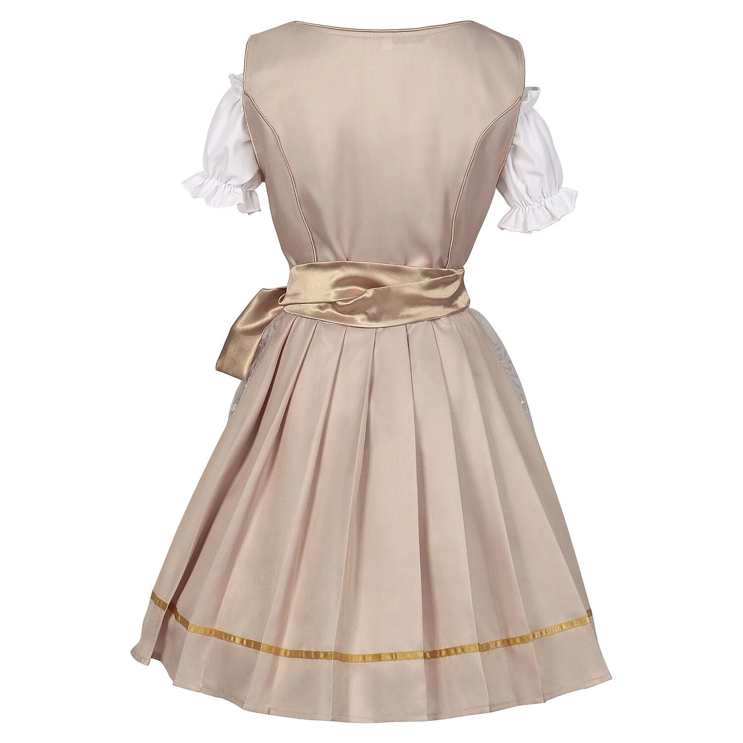 Traditional Dirndl Dress | Sage Green Brocade with Gold Trim