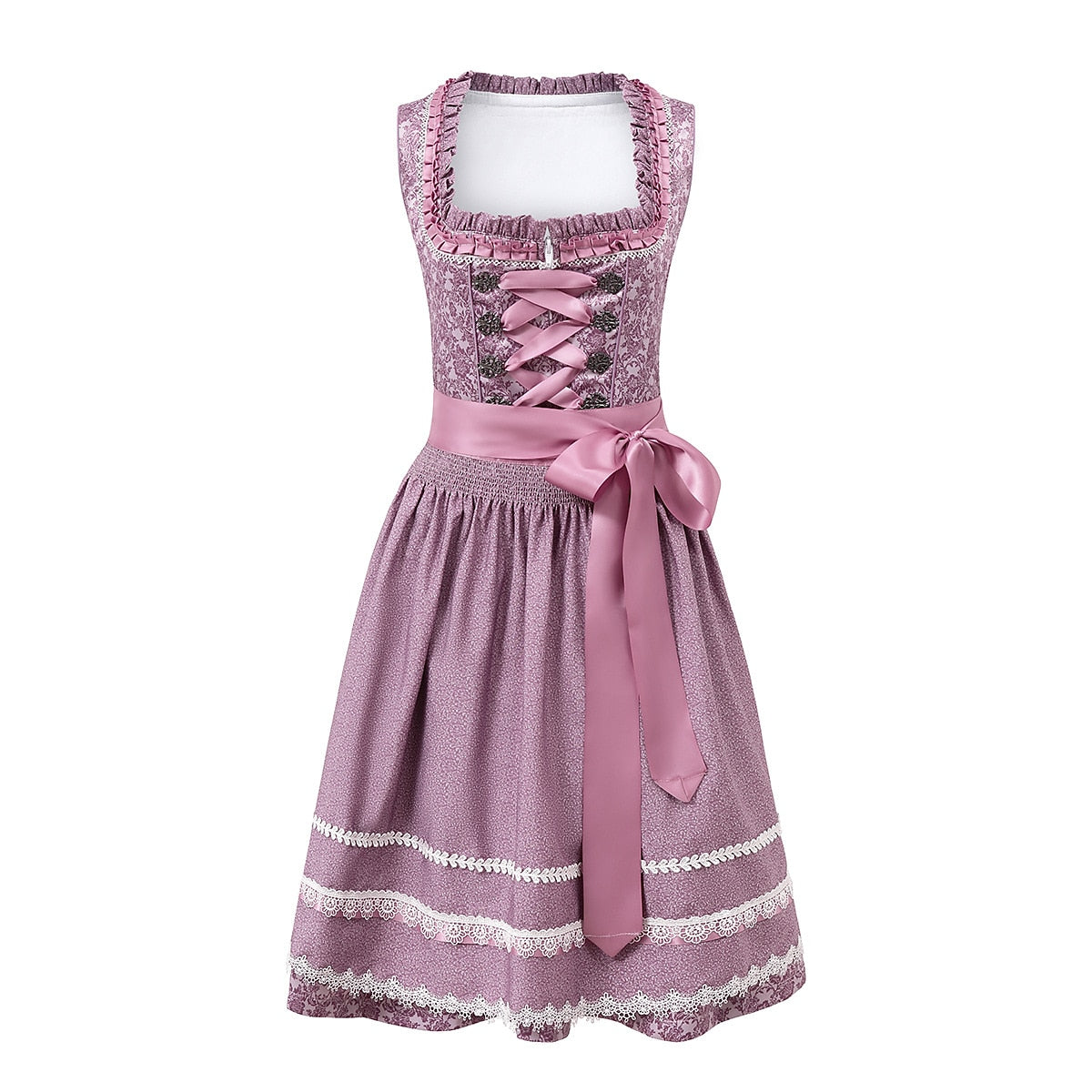 Traditional Dirndl Dress | Lace Trimmed Oktoberfest Costume