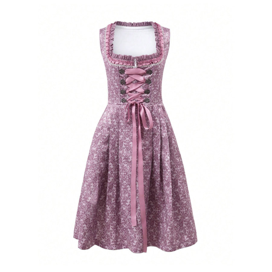 Traditional Dirndl Dress | Lace Trimmed Oktoberfest Costume