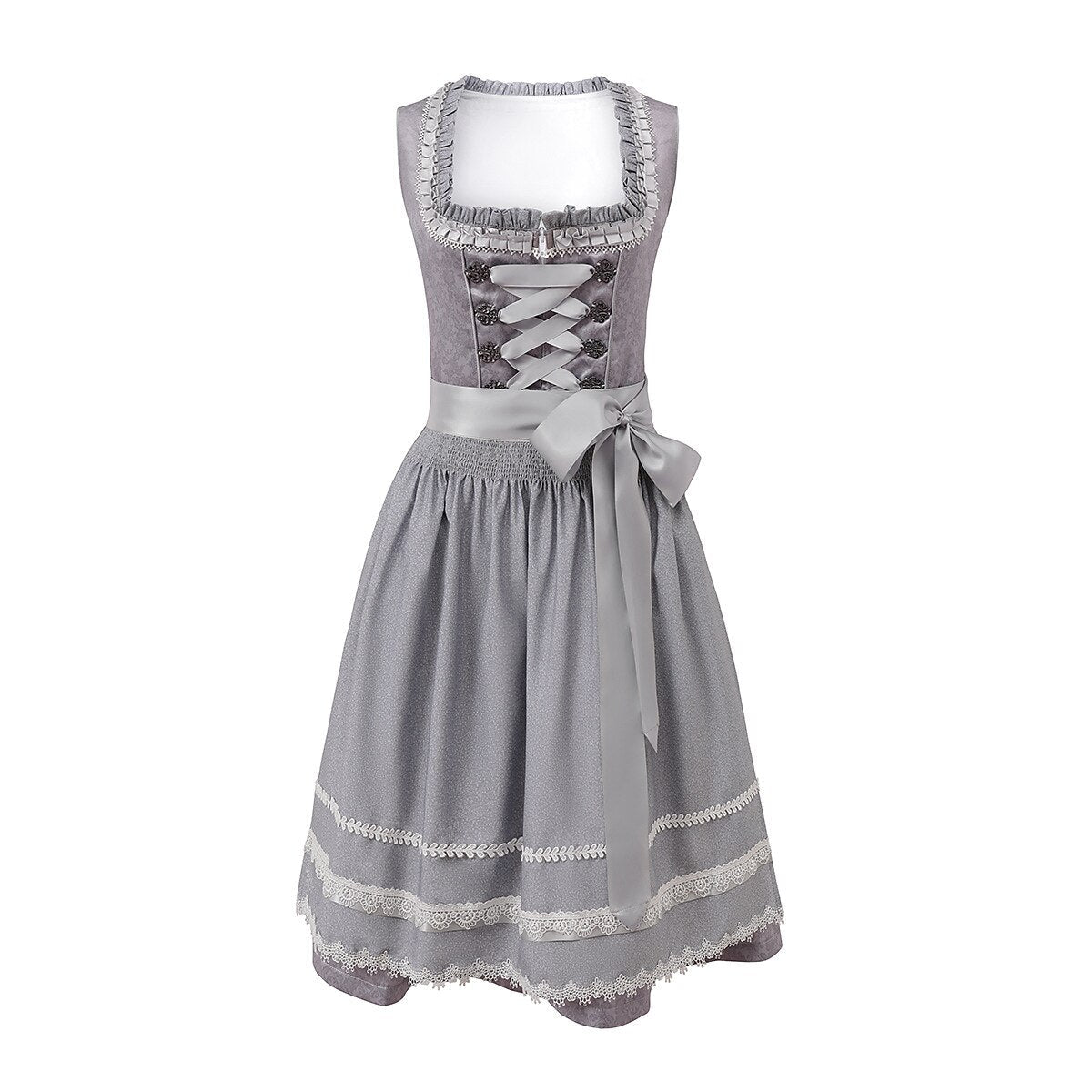 Traditional Dirndl Dress | Lace Trimmed Oktoberfest Costume