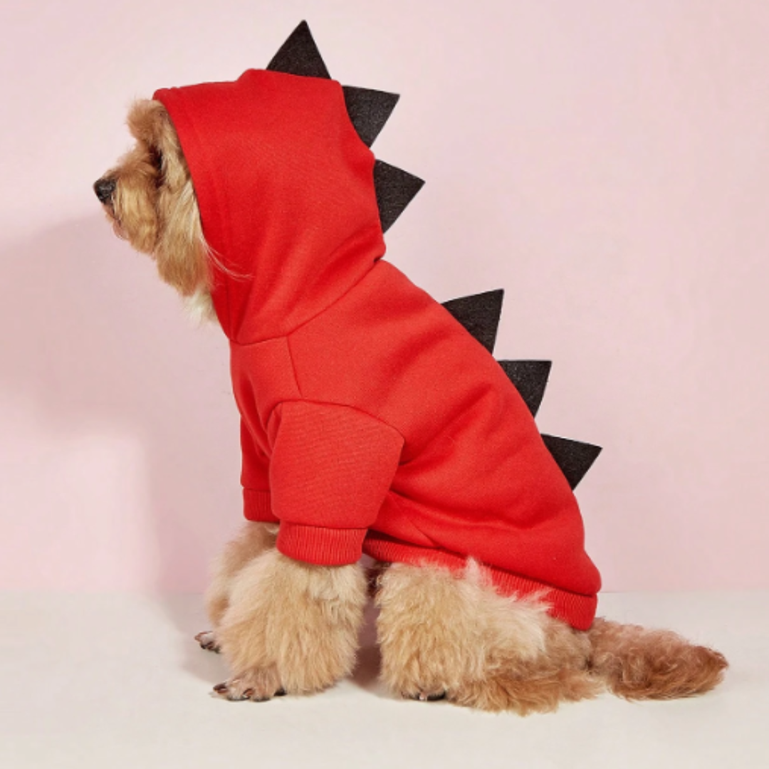 Dog Dinosaur Hoodie | Pet Halloween Costume with Spikes
