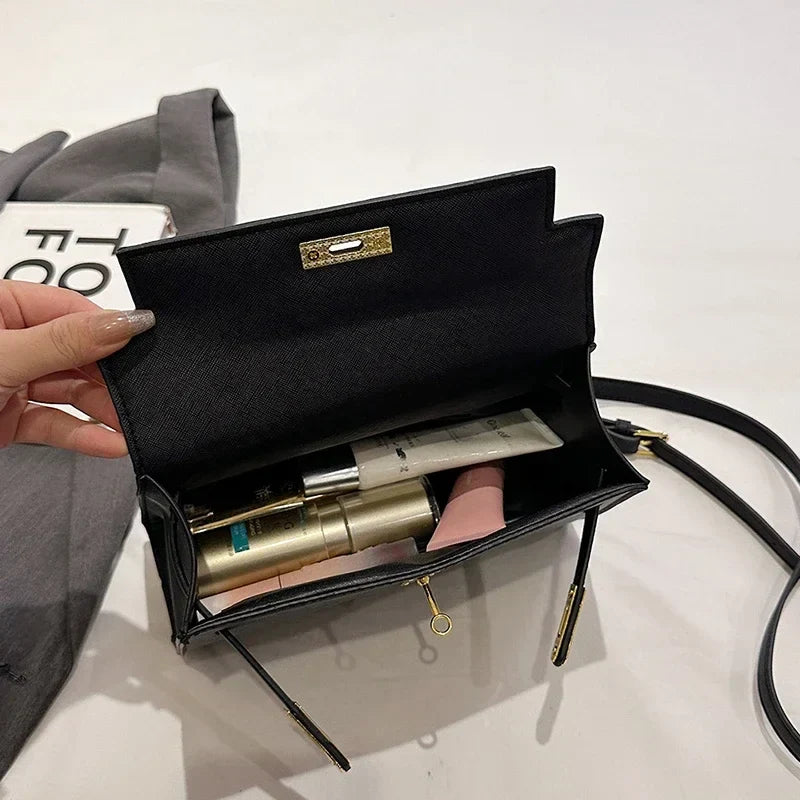 Luxury Leather Mini Bag | Structured Orange Design With Gold Hardware