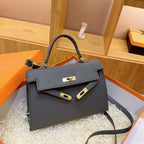 Luxury Leather Mini Bag | Structured Orange Design With Gold Hardware