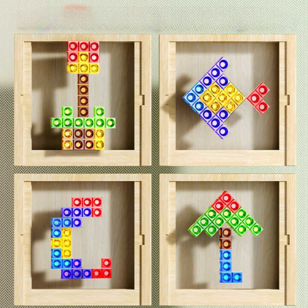 Wooden Tetris Board Game | Colorful Educational Puzzle Set